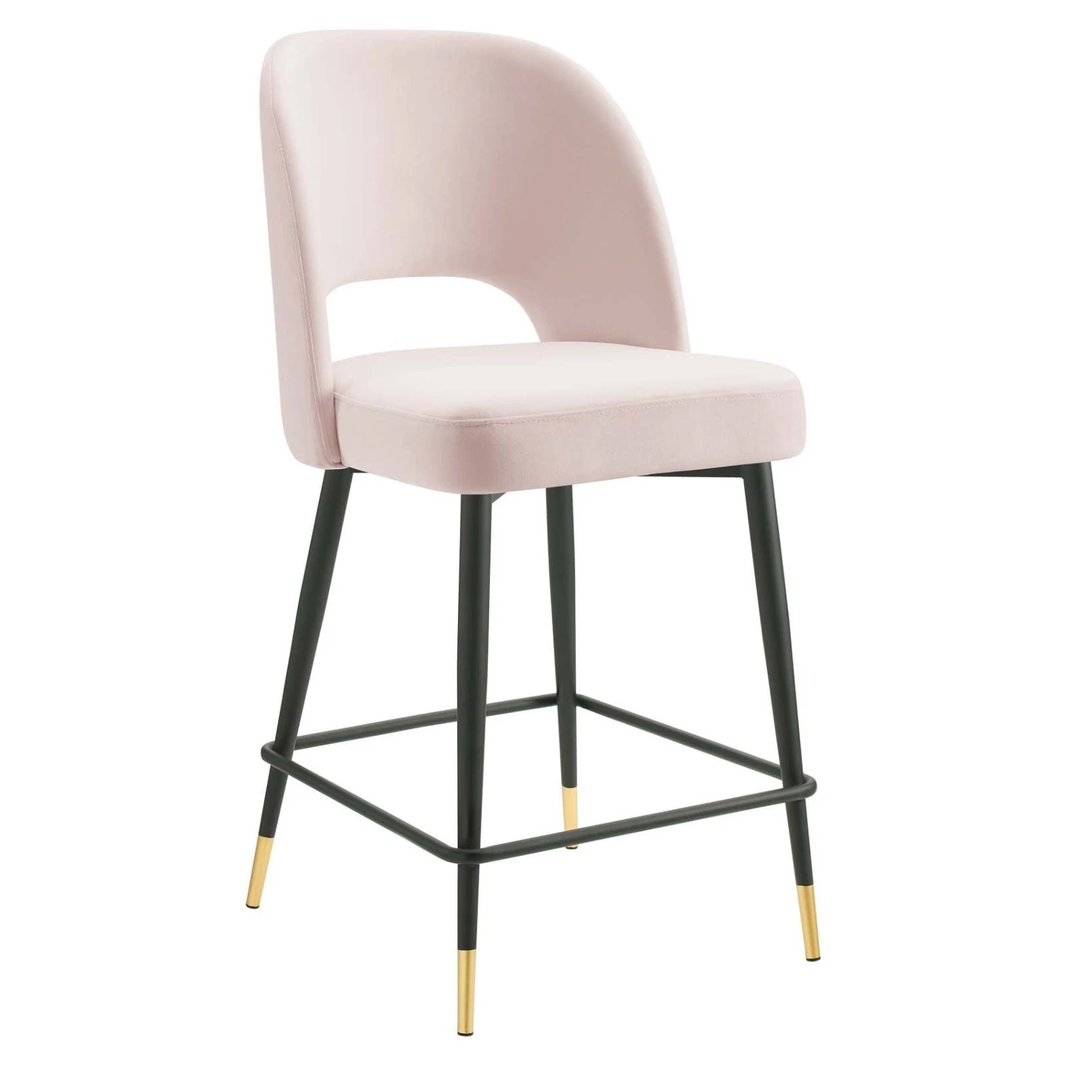 Other Counter Stool In Pink Velvet With Black & Gold Legs 8 Other Counter Stool In Pink Velvet With Black & Gold Legs - Image 6