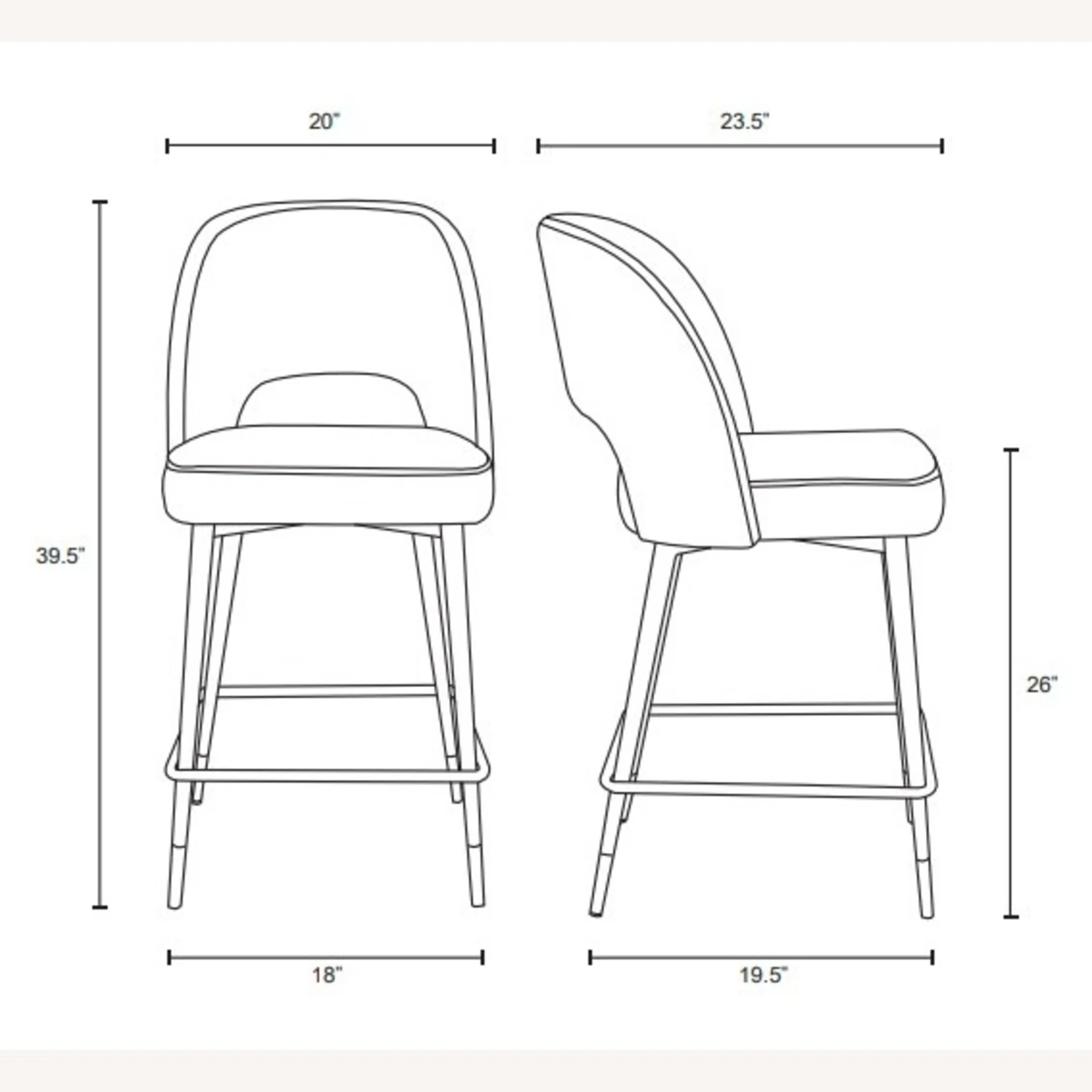 Other Counter Stool In Pink Velvet With Black & Gold Legs 9 Other Counter Stool In Pink Velvet With Black & Gold Legs - Image 7
