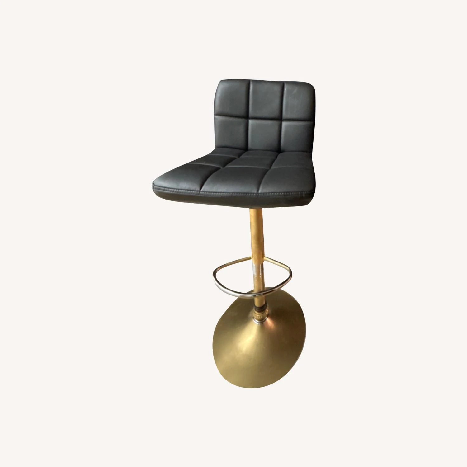 Other Set Of Black Leather Bar Stools 4 Other Set Of Black Leather Bar Stools - Image 2