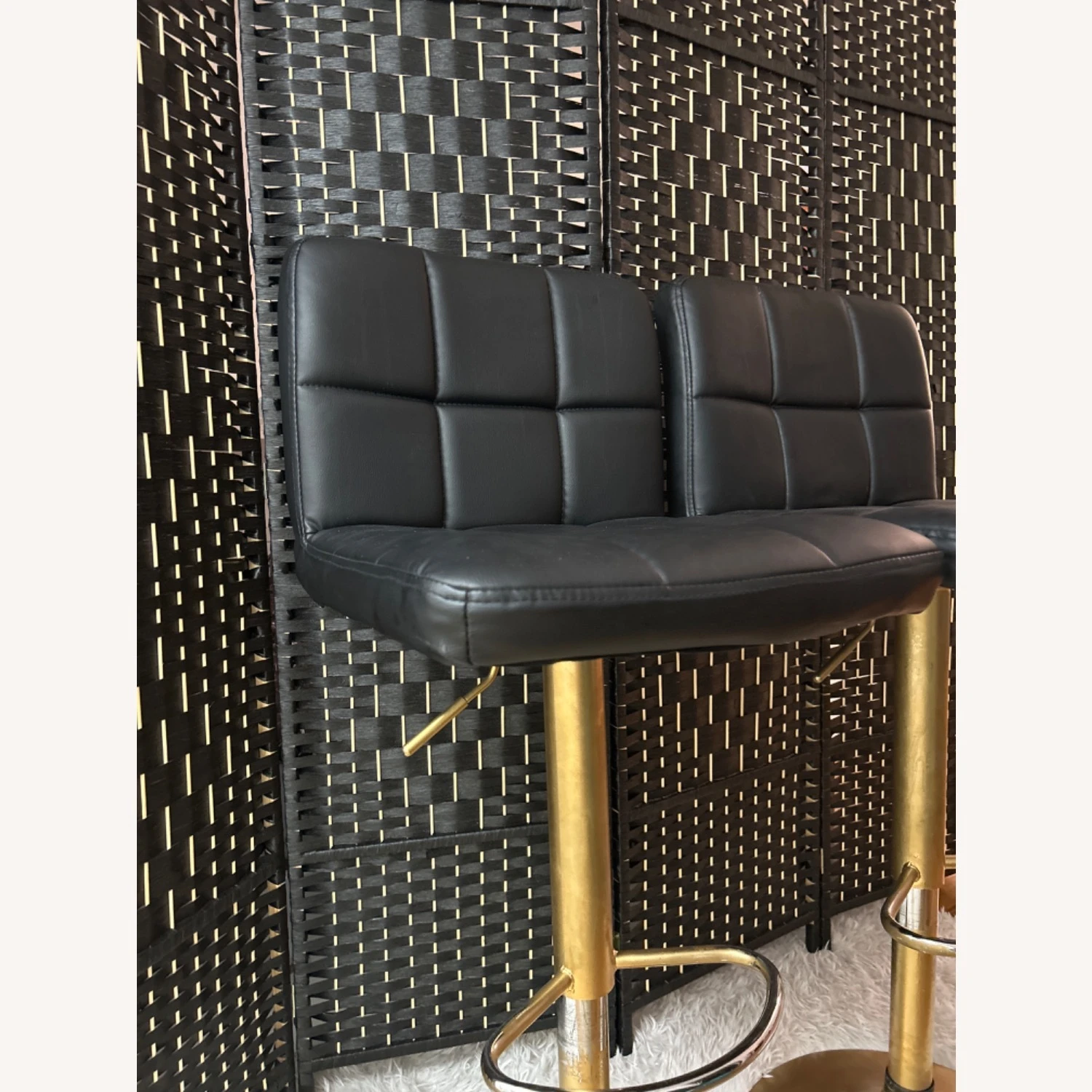 Other Set Of Black Leather Bar Stools 5 Other Set Of Black Leather Bar Stools - Image 3
