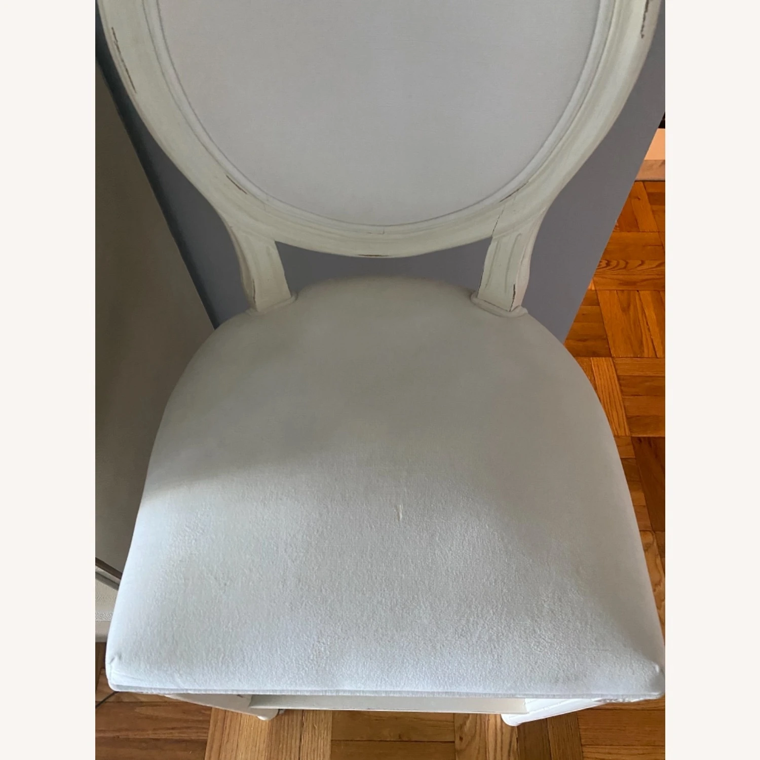 Vintage French Round Fabric Bar Stools 5 Vintage French Round Fabric Bar Stools - Image 3