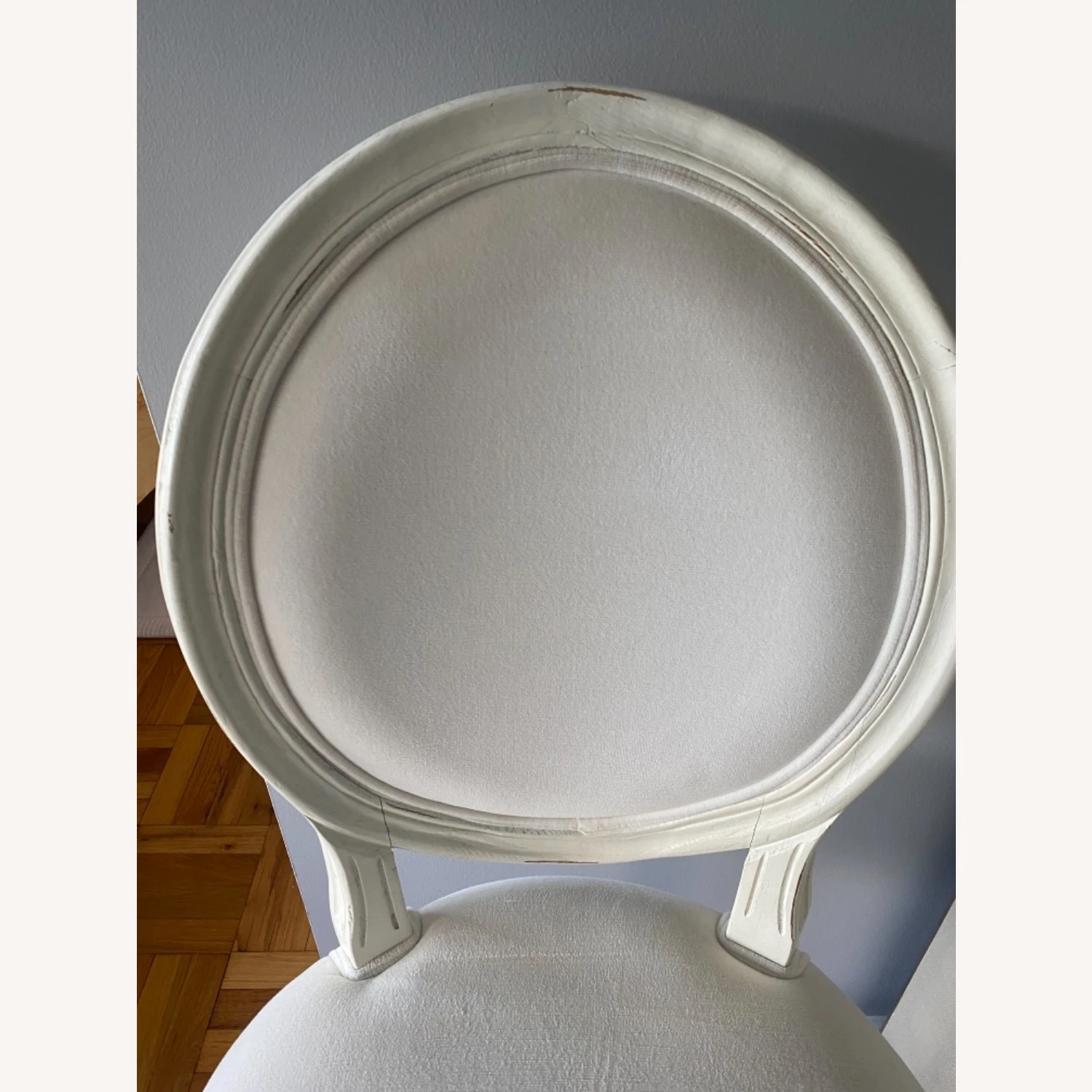 Vintage French Round Fabric Bar Stools 9 Vintage French Round Fabric Bar Stools - Image 7