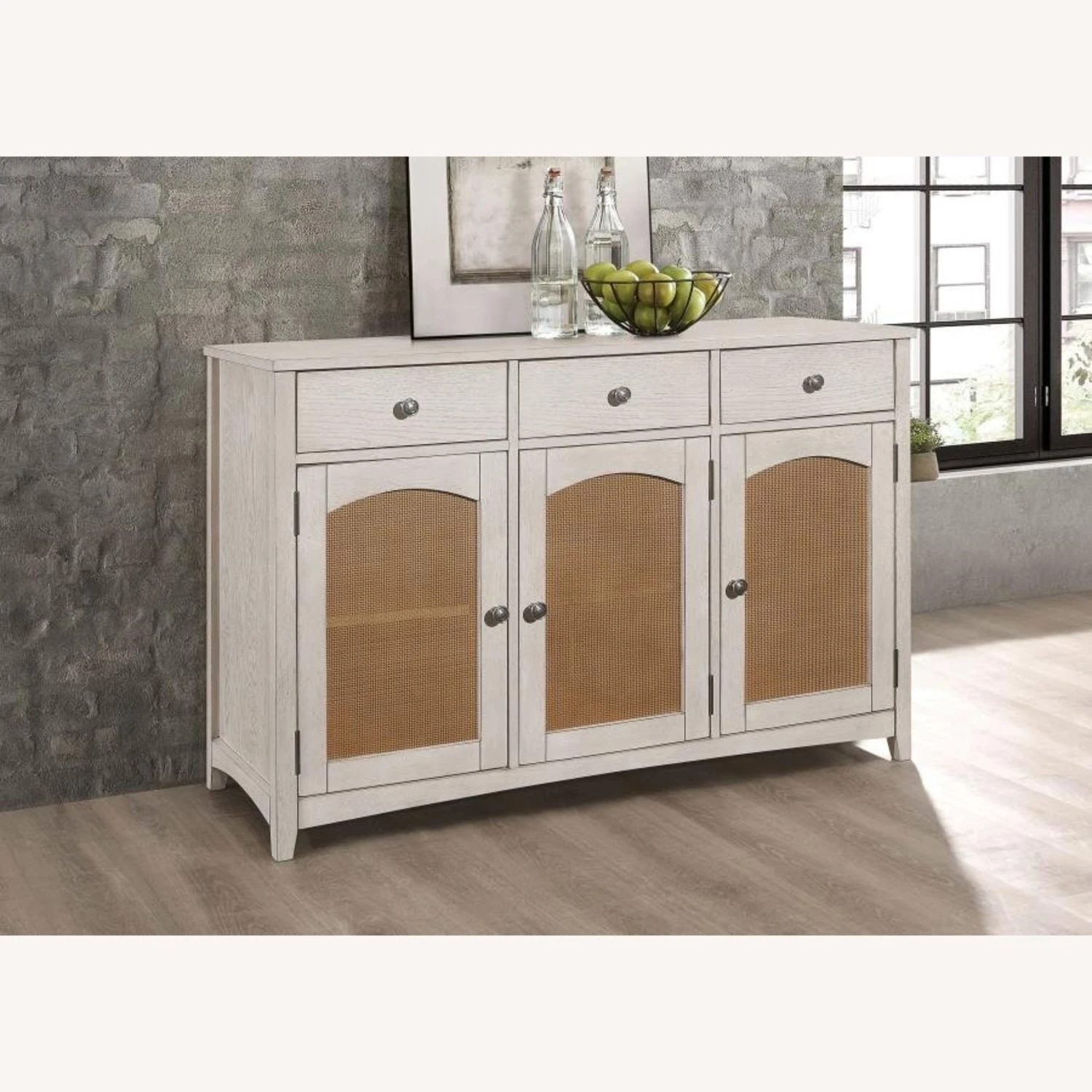 Other Two-Tone Farmhouse Server With Cane Panels 12 Other Two-Tone Farmhouse Server With Cane Panels - Image 10