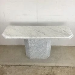 Vintage Modern Italian White Marble Console Table