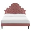 Other Full Bed In Classic Tufted DustyRose Velvet Fabric