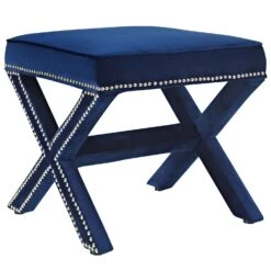 Other Ottoman Bench In Navy Velvet Fabric Finish -Home Furnishings Store 1500 1500 frame 0 660
