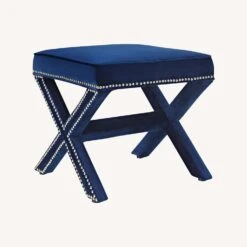 Other Ottoman Bench In Navy Velvet Fabric Finish -Home Furnishings Store 1500 1500 frame 0 661