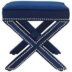 Other Ottoman Bench In Navy Velvet Fabric Finish -Home Furnishings Store 1500 1500 frame 0 662