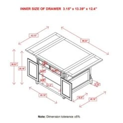 Other 2-Tone Kitchen Island W/ Expandable Top & Storage Organizers -Home Furnishings Store 1500 1500 frame 0 6624