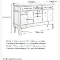 Other Accent Cabinet In Silver Mirror Finish