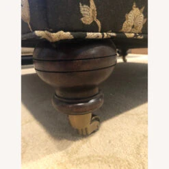 Ethan Allen Tufted Ottoman, Black And Gold Floral -Home Furnishings Store 1500 1500 frame 0 670