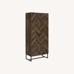 Other 6-Shelved Accent Cabinet In Rustic Oak Wood Finish