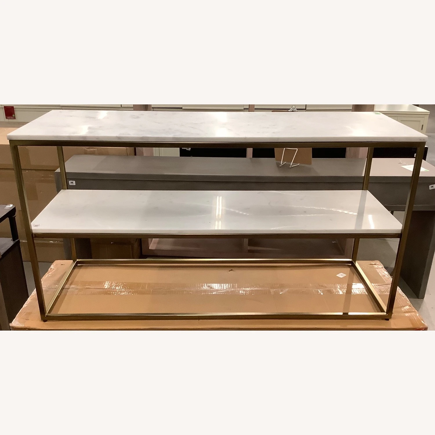 Pottery Barn Delaney Marble Media Console 5 Pottery Barn Delaney Marble Media Console - Image 3