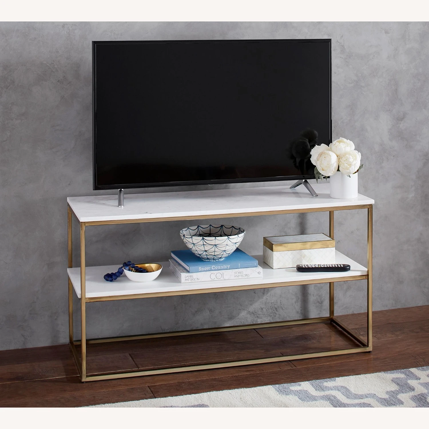 Pottery Barn Delaney Marble Media Console 12 Pottery Barn Delaney Marble Media Console - Image 10