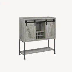 Other Bar Cabinet In Grey Driftwood W/ Wine Storage