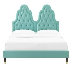 Other Full Bed In Tufted Mint Velvet W/ French Details -Home Furnishings Store 1500 1500 frame 0 6891