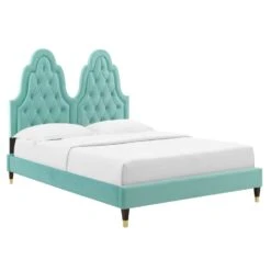 Other Full Bed In Tufted Mint Velvet W/ French Details -Home Furnishings Store 1500 1500 frame 0 6897