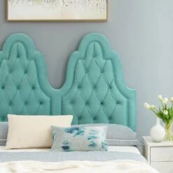 Other Full Bed In Tufted Mint Velvet W/ French Details -Home Furnishings Store 1500 1500 frame 0 6898