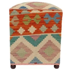 Bohemian Leeanna Kilim Upholstered Ottoman -Home Furnishings Store 1500 1500 frame 0 692