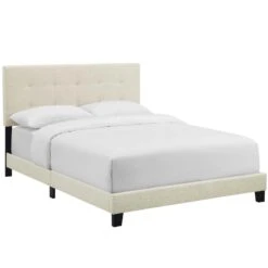 Other Full Bed In Beige Fabric W/ Wood Bed Frame -Home Furnishings Store 1500 1500 frame 0 6922