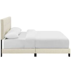 Other Full Bed In Beige Fabric W/ Wood Bed Frame -Home Furnishings Store 1500 1500 frame 0 6924