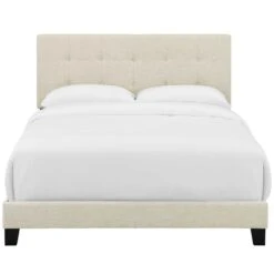 Other Full Bed In Beige Fabric W/ Wood Bed Frame -Home Furnishings Store 1500 1500 frame 0 6925