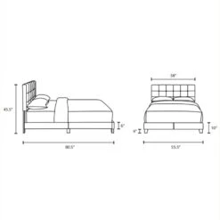 Other Full Bed In Beige Fabric W/ Wood Bed Frame -Home Furnishings Store 1500 1500 frame 0 6926