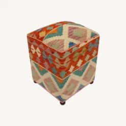 Bohemian Leeanna Kilim Upholstered Ottoman -Home Furnishings Store 1500 1500 frame 0 693