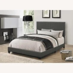 Other Full Bed In Charcoal Fabric Chrome Nailhead Trim -Home Furnishings Store 1500 1500 frame 0 6938