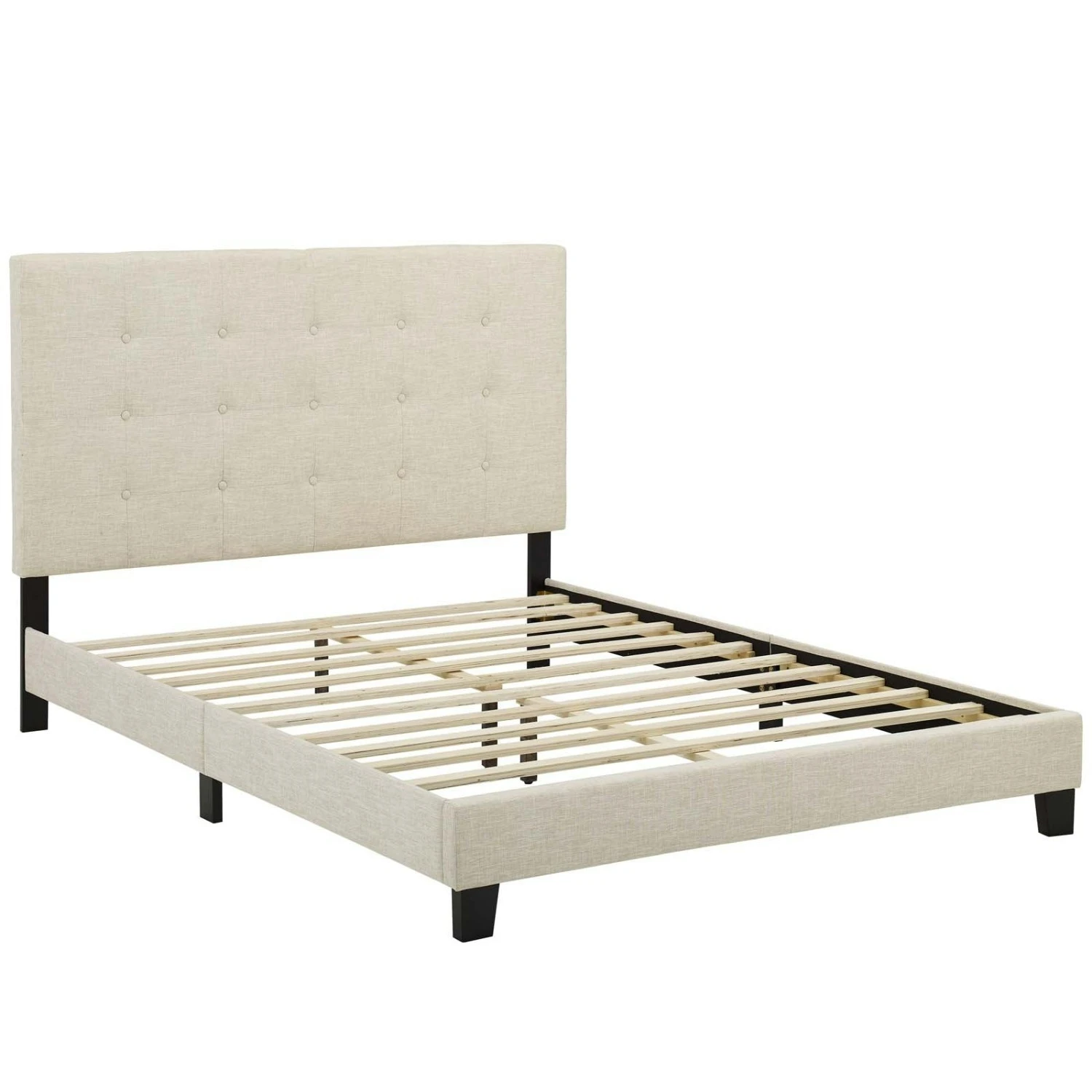 Other Modern Platform Full Bed In Beige Fabric Finish 5 Other Modern Platform Full Bed In Beige Fabric Finish - Image 3
