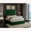 Other Full Bed In Green Velvet W/ Gold Metal Frame