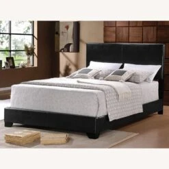 Other Full Bed In Black Finish W/ Black Leatherette