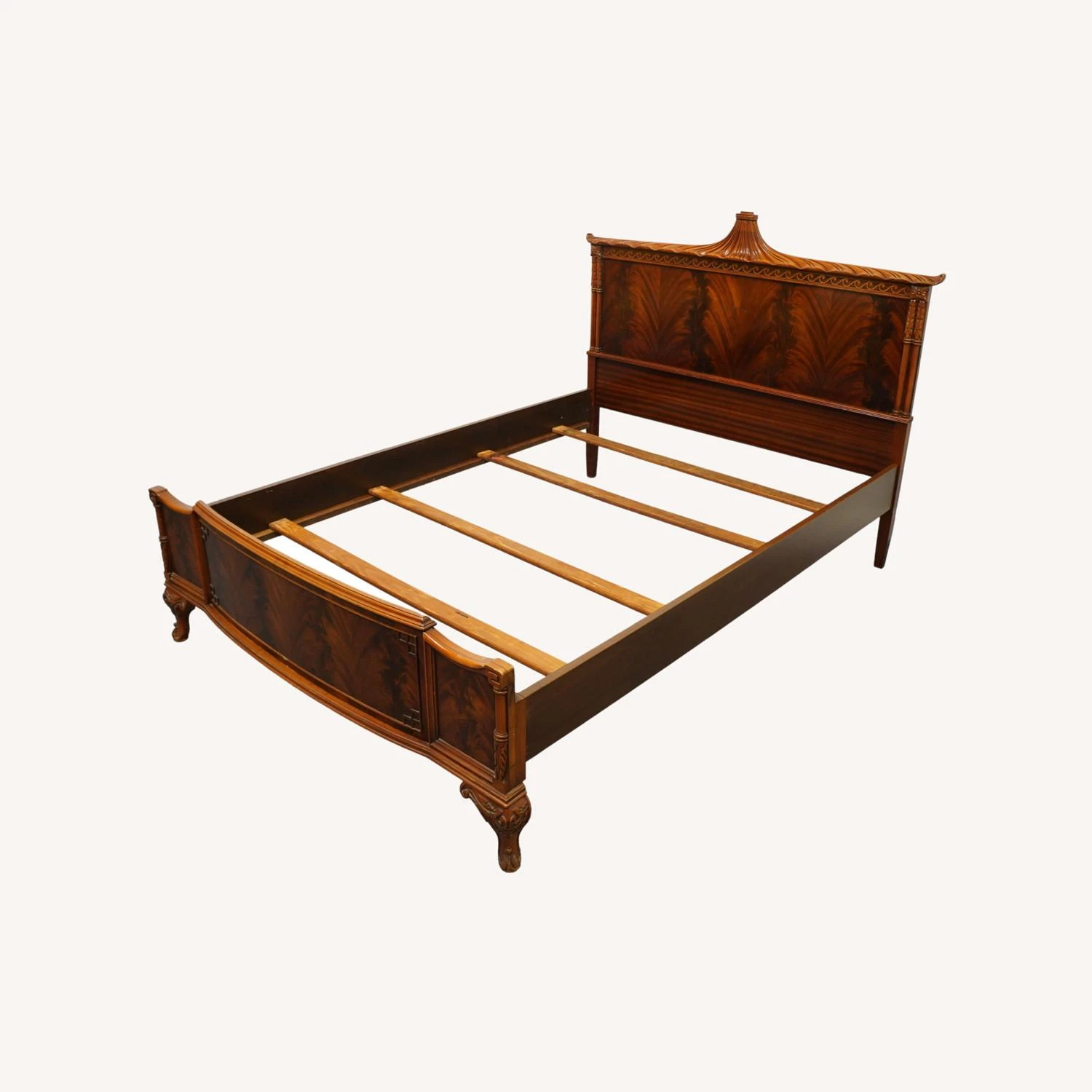 Other Vintage Flame Mahogany Asian Style Full Size Bed 4 Other Vintage Flame Mahogany Asian Style Full Size Bed - Image 2