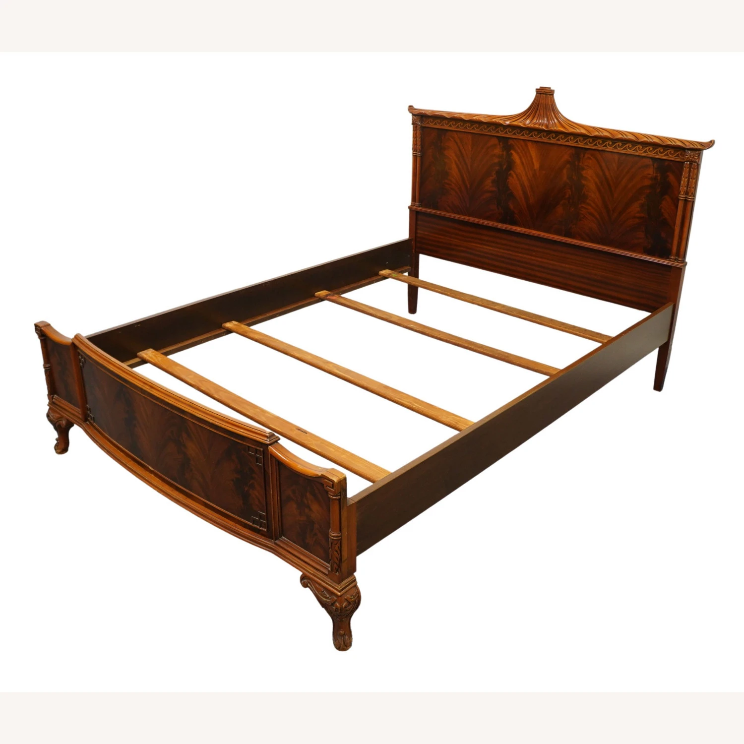 Other Vintage Flame Mahogany Asian Style Full Size Bed 5 Other Vintage Flame Mahogany Asian Style Full Size Bed - Image 3