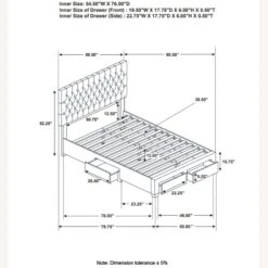 Other Full Storage Bed In Grey Fabric W 4 Drawers