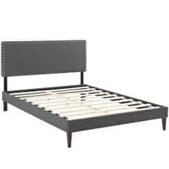 Other Full Platform Bed In Gray Fabric W/ Wooden Slat 11 Other Full Platform Bed In Gray Fabric W/ Wooden Slat -Home Furnishings Store 1500 1500 frame 0 7062