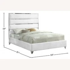 Other Full Bed In White Velvet W/ Chrome Channel Design 12 Other Full Bed In White Velvet W/ Chrome Channel Design -Home Furnishings Store 1500 1500 frame 0 7102