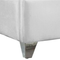 Other Full Bed In White Velvet W/ Chrome Channel Design 15 Other Full Bed In White Velvet W/ Chrome Channel Design -Home Furnishings Store 1500 1500 frame 0 7105