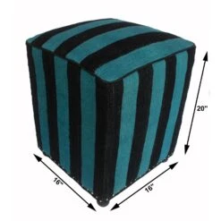 Rustic Delaine Handmade Kilim Upholstered Ottoman -Home Furnishings Store 1500 1500 frame 0 715