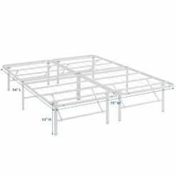 Other Full Bed In White Stainless Steel Metal Frame