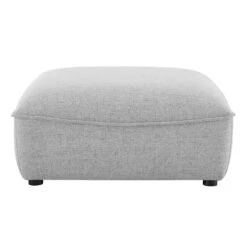 Other Ottoman In Light Gray Fabric W/ French Piping -Home Furnishings Store 1500 1500 frame 0 719
