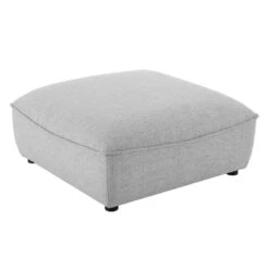 Other Ottoman In Light Gray Fabric W/ French Piping -Home Furnishings Store 1500 1500 frame 0 721