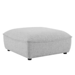 Other Ottoman In Light Gray Fabric W/ French Piping -Home Furnishings Store 1500 1500 frame 0 722