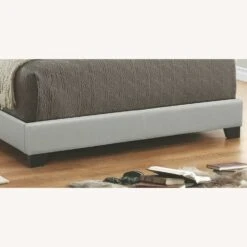 Other King Bed Upholstered In Grey Leatherette Finish