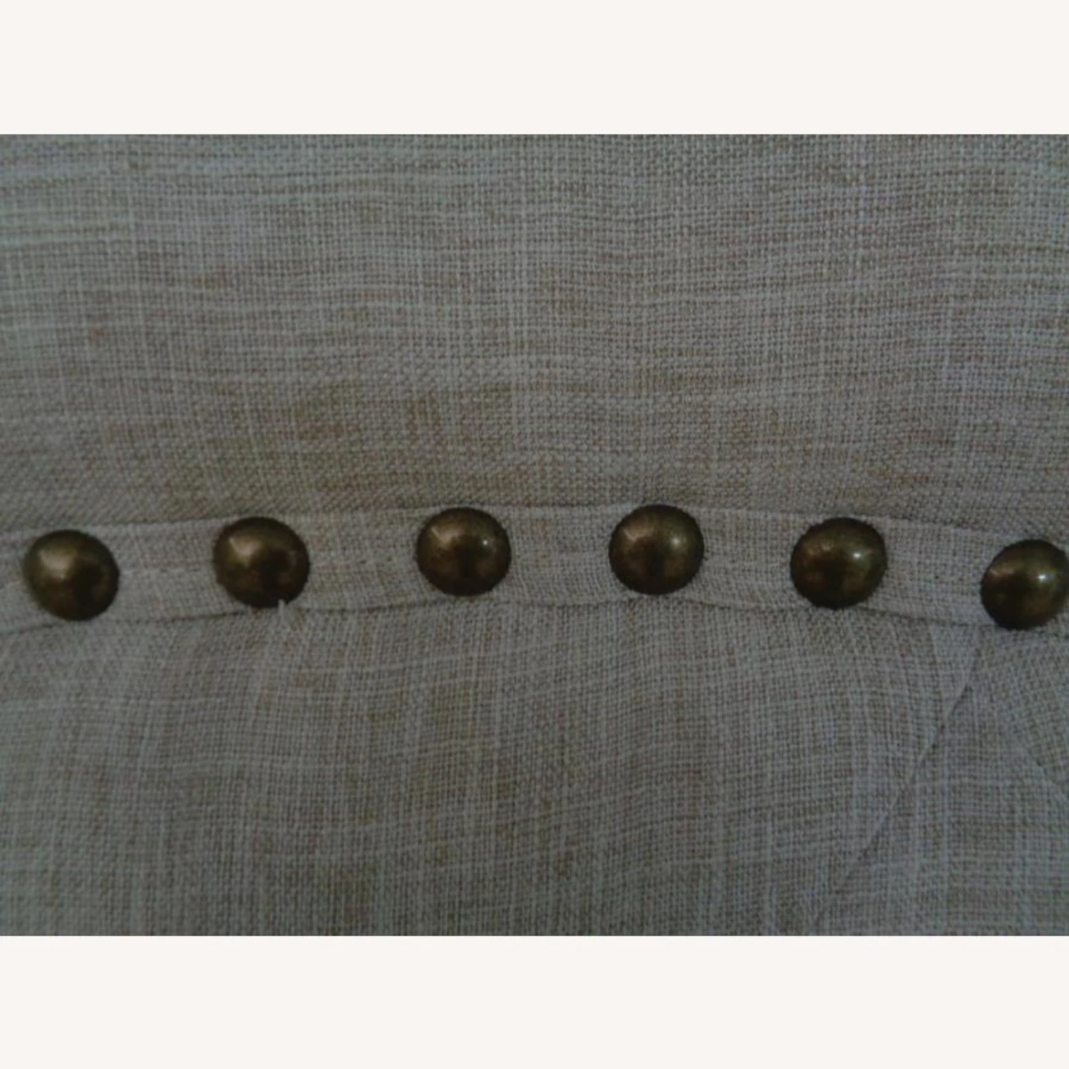 Other King Bed In Beige Fabric W/ Camel-Back Headboard 8 Other King Bed In Beige Fabric W/ Camel-Back Headboard - Image 6