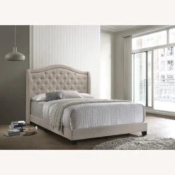 Other King Bed In Beige Fabric W/ Camel-Back Headboard 15 Other King Bed In Beige Fabric W/ Camel-Back Headboard -Home Furnishings Store 1500 1500 frame 0 7382
