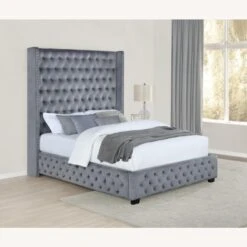 Other King Bed In Grey Velvet W/ Tall Tufted Headboard 10 Other King Bed In Grey Velvet W/ Tall Tufted Headboard -Home Furnishings Store 1500 1500 frame 0 7391