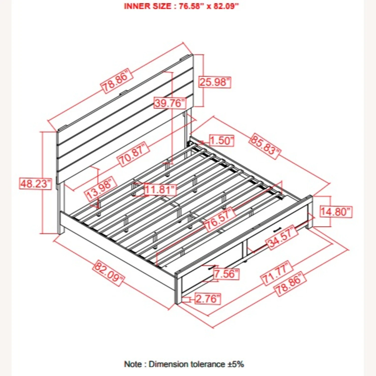 Other Storage King Bed In Barrel Oak Finish 4 Other Storage King Bed In Barrel Oak Finish - Image 2