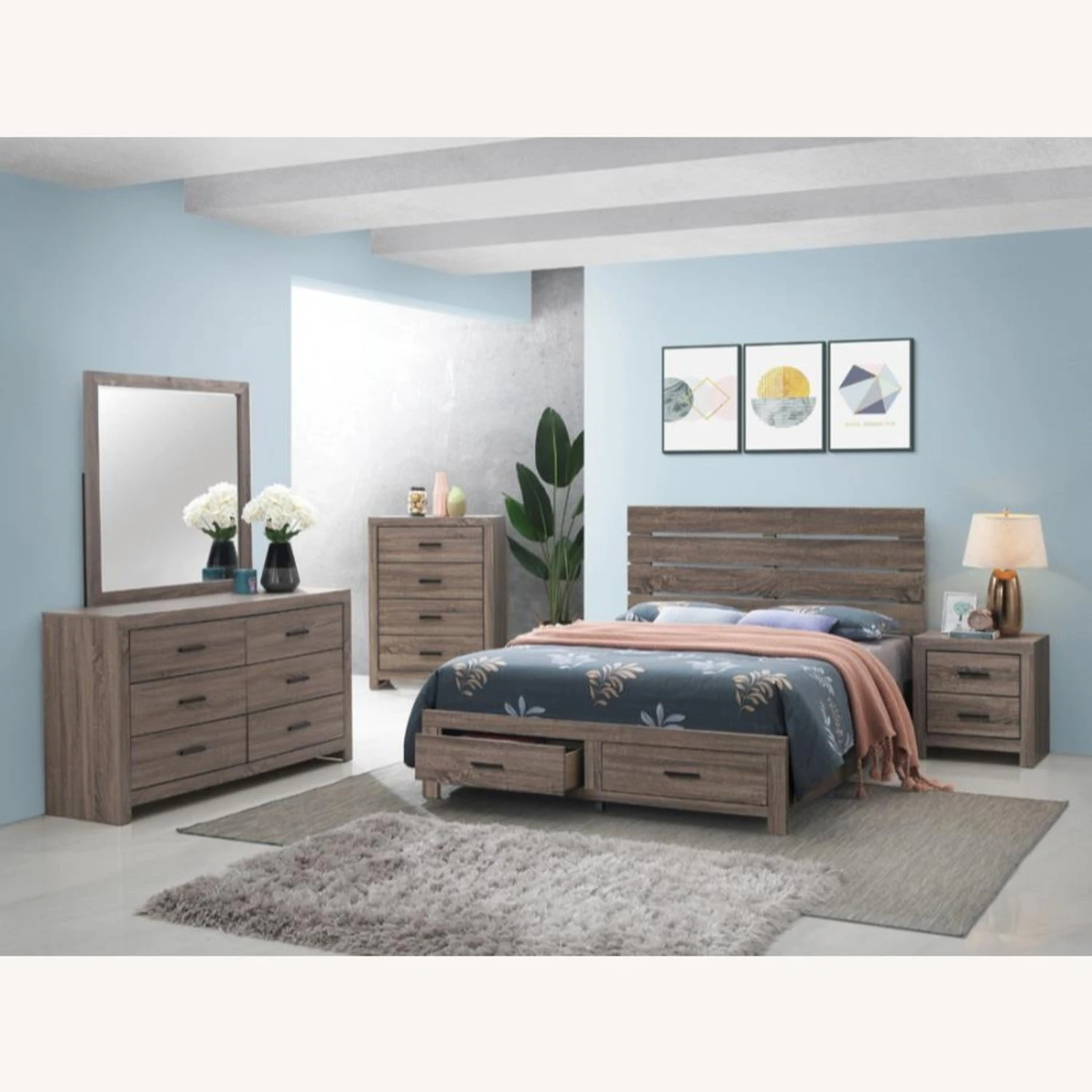 Other Storage King Bed In Barrel Oak Finish 5 Other Storage King Bed In Barrel Oak Finish - Image 3