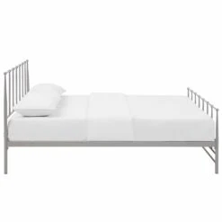 Other Transitional King Bed In Gray Tapered Steel Frame